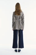 Removable Shawl Detail Cotton Plaid Shirt