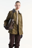 Liora Contrast Collar Suede Jacket