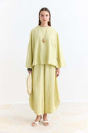 Linen Trousers Set with Waist Tie Detail