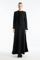 Ruffle-Detailed Knit Skirt Set - Black
