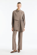 Button Detail Ribbed Pants Set