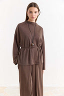 Piped Sash Basic Trouser Set