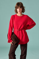 Gold Accessory Detailed Knit Sweater
