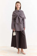 Lace-Detail Striped Shirt
