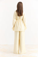 Pants Set with Ruffle Sleeve Details