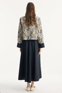 Floral Pattern Jacket and Skirt Set