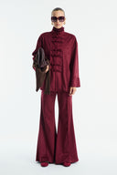 Suede Shirt with Front Button Placket