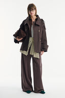 Epaulet Detailed Short Trench Coat