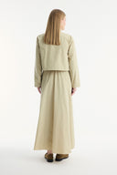 Skirt Set with Asymmetric Button Detail