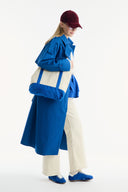 Long Trench Coat with Epaulet and Belt Details