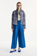 Ethnic Patterned Jacket with Collar Bow and Gold Buttons