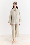 Organic Linen Shirt with Sleeve Cuff Detail