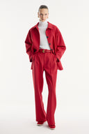 Straight-Leg Fabric Trousers