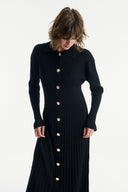 Nellie Gold Button-Detail Knit Dress