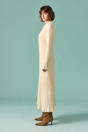 Nellie Gold Button-Detail Knit Dress