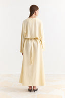 Linen Dress with Wide Sleeve Detail
