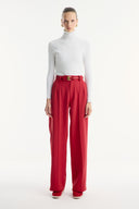 Straight-Leg Fabric Trousers