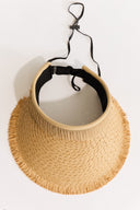 Tassel Detail Straw Visor Hat