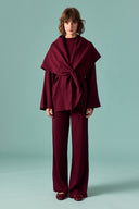 Knit Set with Shawl Detail Trousers