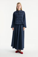Denim Skirt Set with Front Detailing