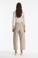 Carrot-Fit Button-Detail Trousers