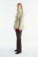 Epaulette Detailed Short Trench Coat