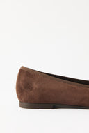 Genuine Suede Ballet Flats with Bow Detail