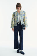 Floral Print Jacquard Quilted Jacket