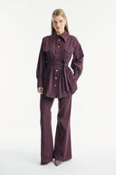 Gold Button Detailed Denim Set