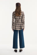 Plaid Shirt with Waist-Defining Detail