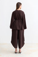 Linen Trousers Set with Waist Tie Detail