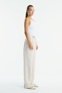 Straight-Leg Topstitched Trousers