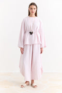 Linen Trousers Set with Waist Tie Detail