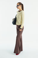 Flared Suede Pants