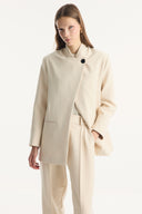 Asymmetric Closure Detail Blazer Jacket