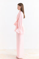Trouser Set with Sleeve Ruffle Detail