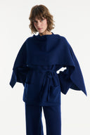 Scarf-Detailed Knitted Trousers Set