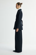 Button-Detailed Belted Jacket