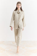 Organic Linen Shirt with Sleeve Cuff Detail