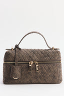 Knit-Textured Zippered Bag