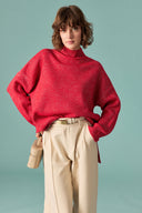 Glitter Detail Turtleneck Knit Sweater