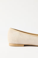 Genuine Suede Ballet Flats with Bow Detail