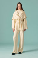 Shawl Detail Knit Trouser Set