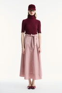 Belted Pleated Skirt