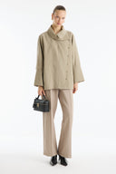 Striped Shirt with Collar and Button Detail - earth