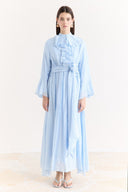 Front and Sleeve Ruffled Dress