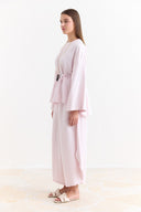 Linen Trousers Set with Waist Tie Detail