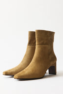 Genuine Suede Heeled Ankle Boots