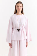 Linen Trousers Set with Waist Tie Detail