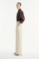 Straight-Leg Fabric Trousers